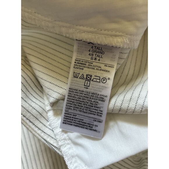 Gap Womens Signature Skinny Ankle Pants 4 Tall Off-White Pinstripe Work Office - Picture 5 of 9